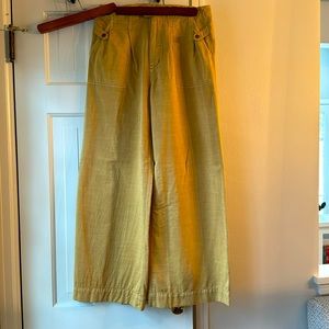 Anthropology, Pilcro, 27, Khaki wide leg trousers with button closure